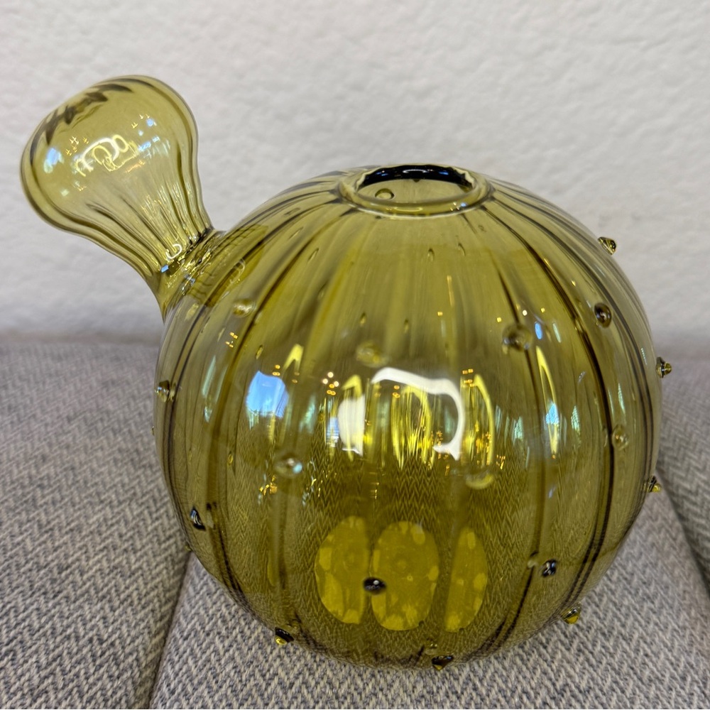 Small Round Balloon Glass Vase, Olive Green — Ashland - Picture 4 of 12